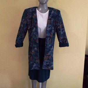 JustInThyme LTD Petite 2 Piece Green Floral Dress